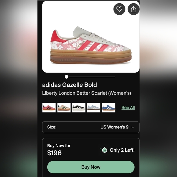 Adidas Gazelle Bold Red and White Sneakers - Picture 16 of 17